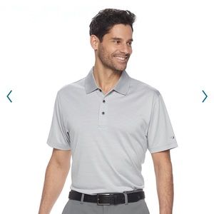 - Mens striped golf polo color:sleet